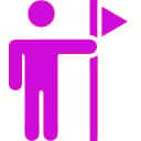 person with flag icon