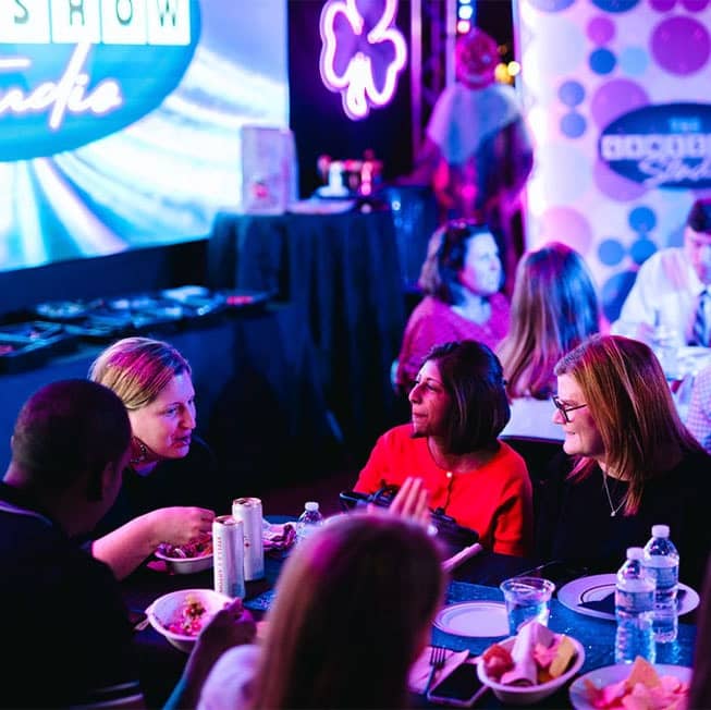 company dining at private game show studio event