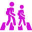 kids crossing crosswalk icon