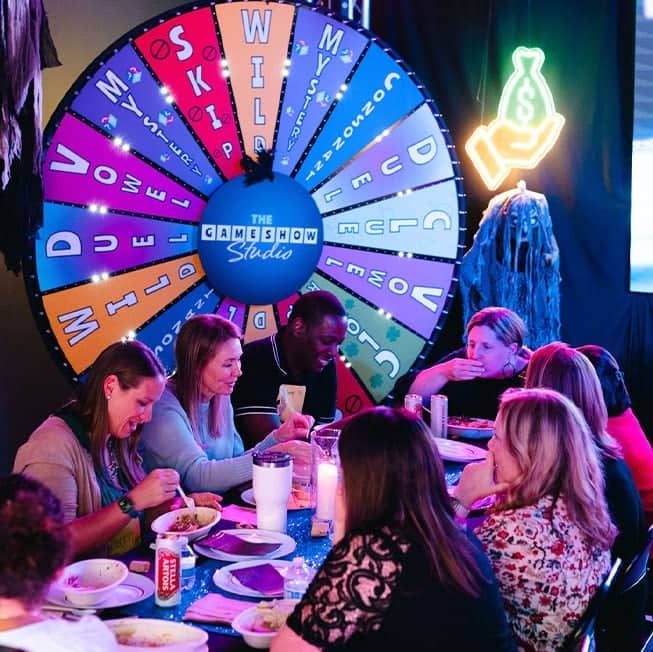 group of friends eating before they play games