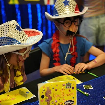 kids wearing masks playing game