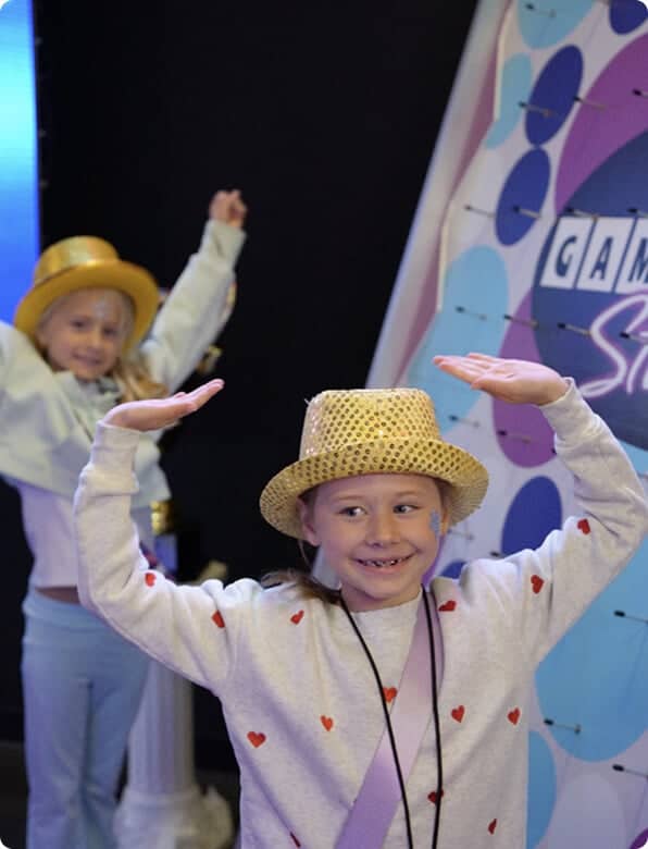two kids dancing