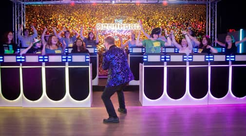 Game Show Studio host and contestants