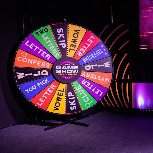 close-up of wheel of fortune on game show challenge