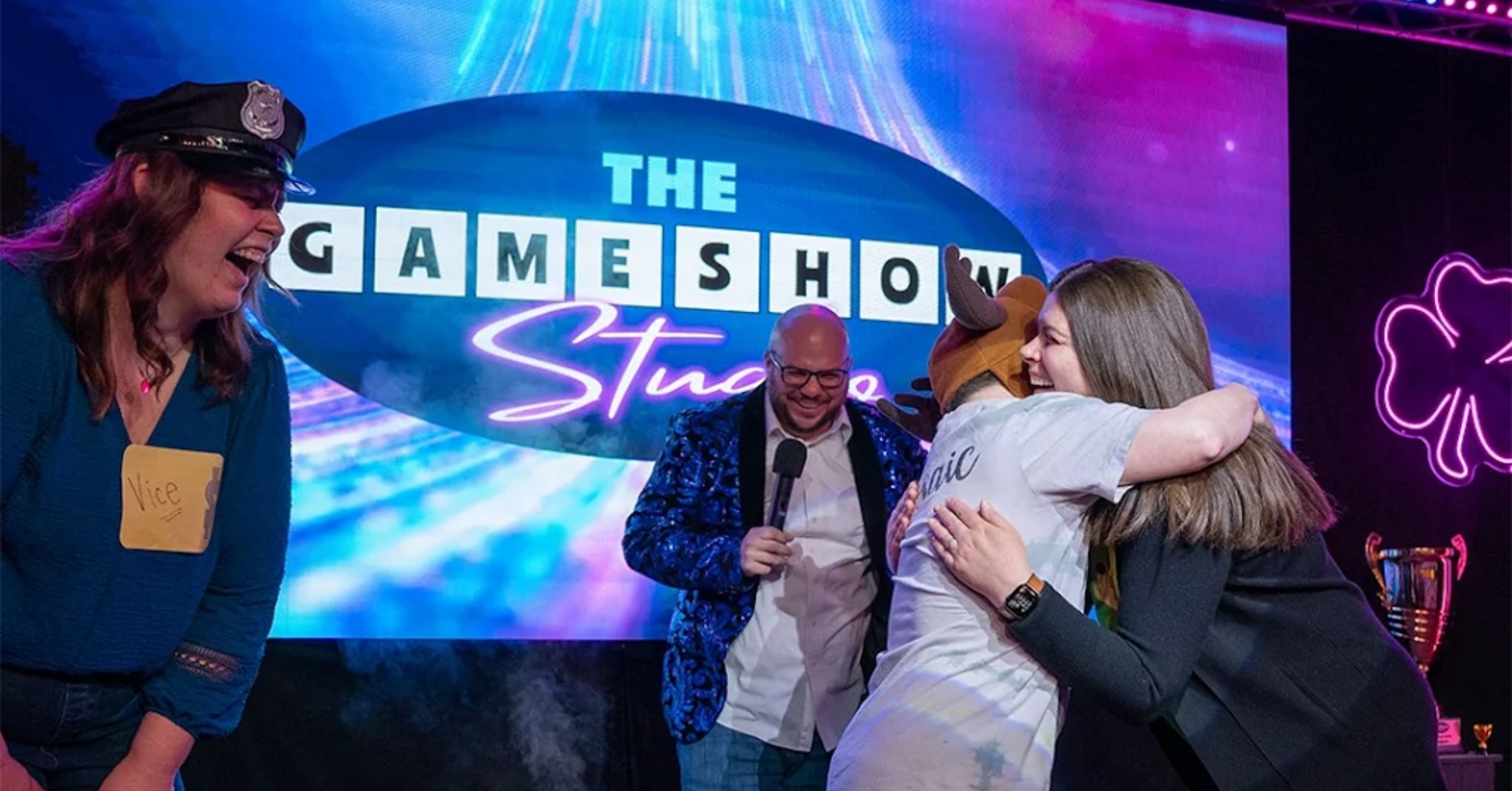 contestants hugging